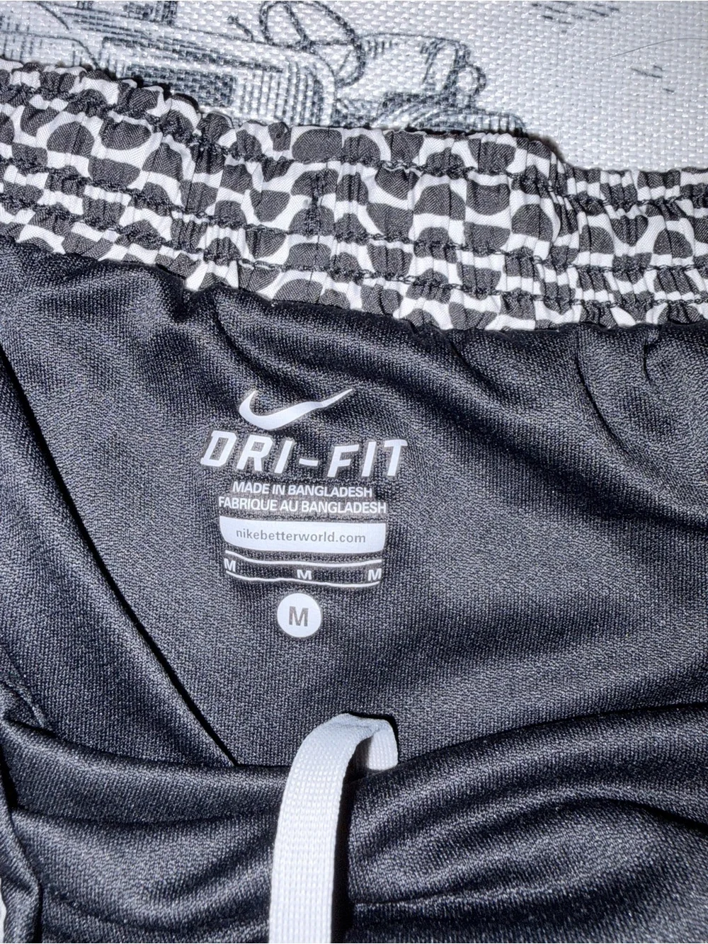 Nike Black and White Dri-FIT Athletic Shorts